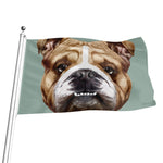English Bulldog Portrait Print Flag