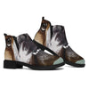 English Bulldog Portrait Print Flat Ankle Boots