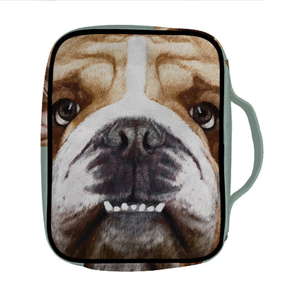 English Bulldog Portrait Print Front Pocket Bible Bag