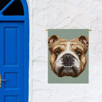 English Bulldog Portrait Print Garden Flag