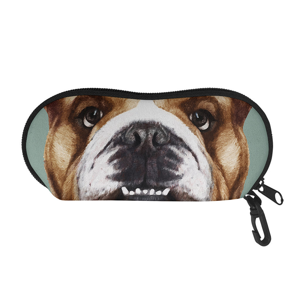 English Bulldog Portrait Print Glasses Case