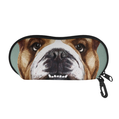 English Bulldog Portrait Print Glasses Case