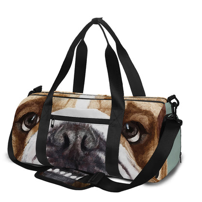 English Bulldog Portrait Print Gym Bag