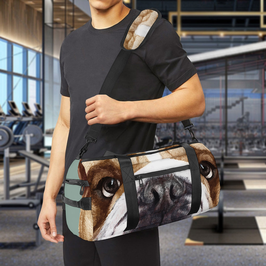 English Bulldog Portrait Print Gym Bag