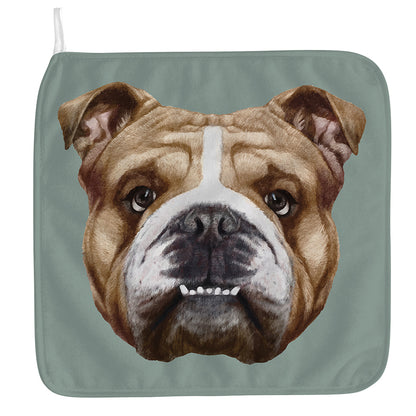English Bulldog Portrait Print Hand Towel