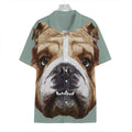 English Bulldog Portrait Print Hawaiian Shirt