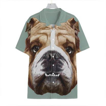 English Bulldog Portrait Print Hawaiian Shirt
