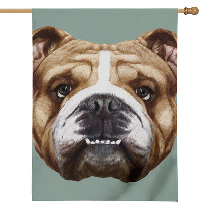 English Bulldog Portrait Print House Flag