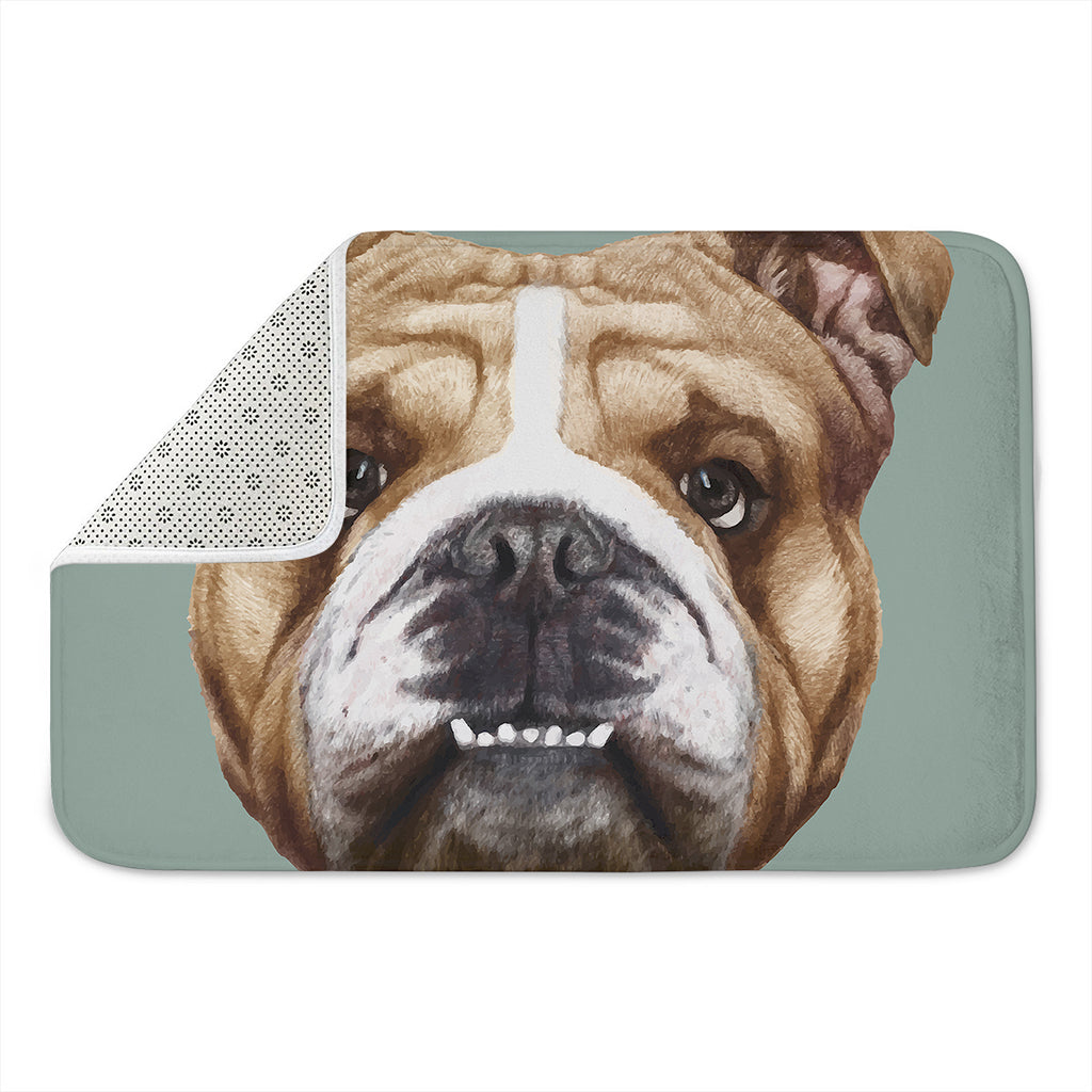 English Bulldog Portrait Print Indoor Door Mat
