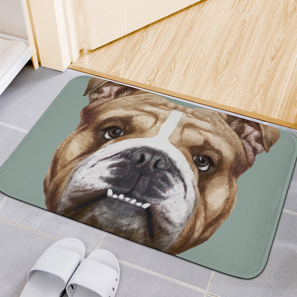 English Bulldog Portrait Print Indoor Door Mat