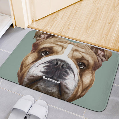 English Bulldog Portrait Print Indoor Door Mat