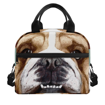 English Bulldog Portrait Print Insulated Lunch Bag