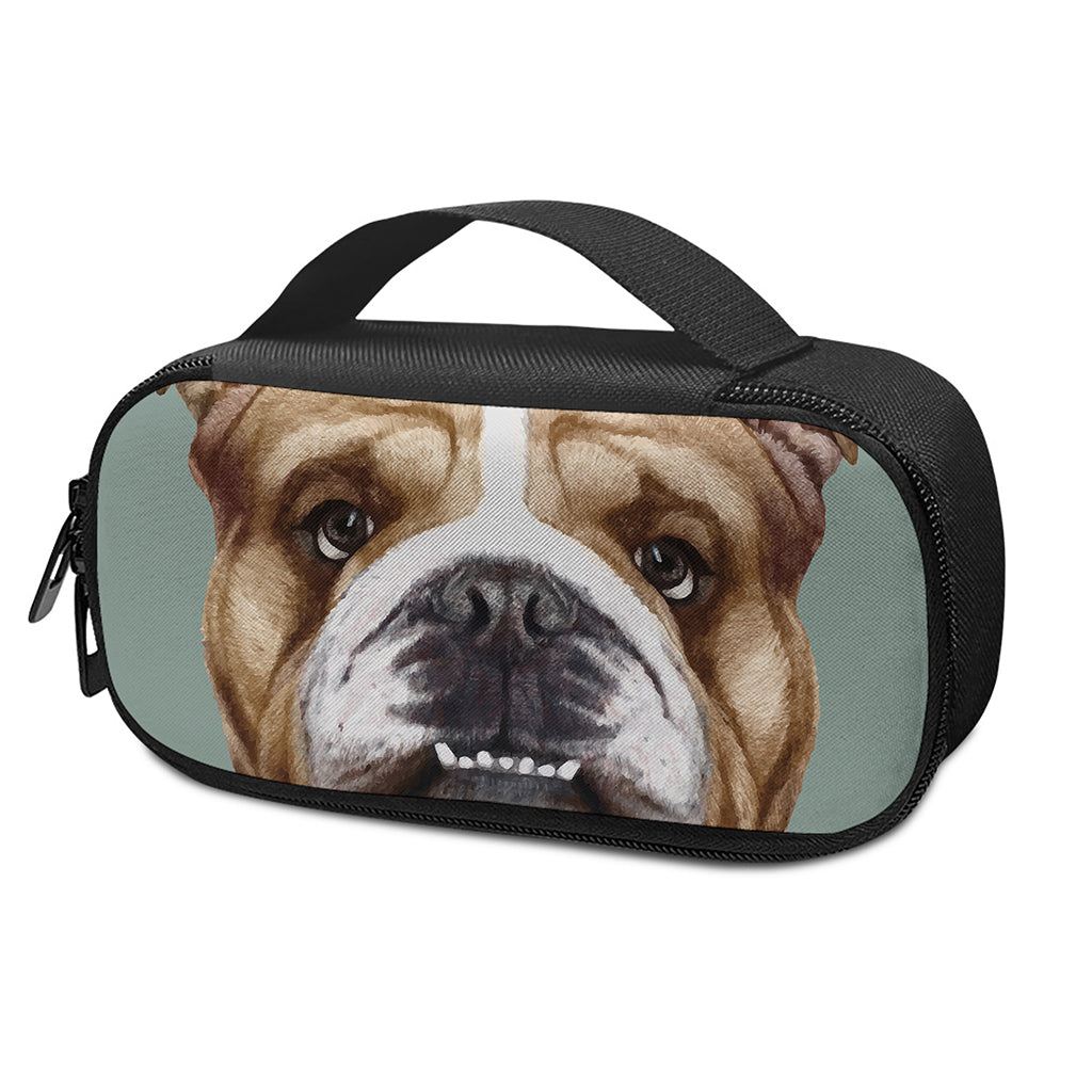 English Bulldog Portrait Print Insulin Cooler Travel Case