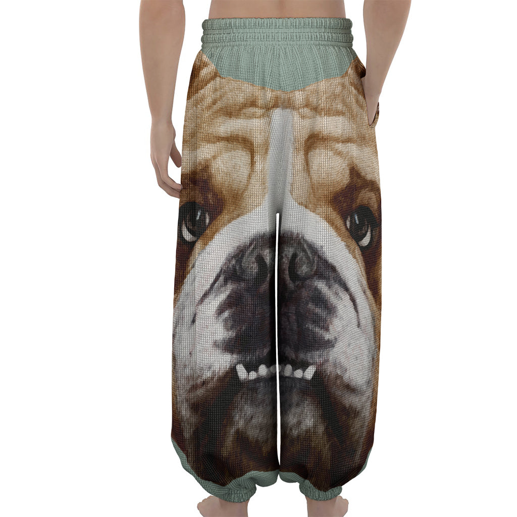English Bulldog Portrait Print Lantern Pants