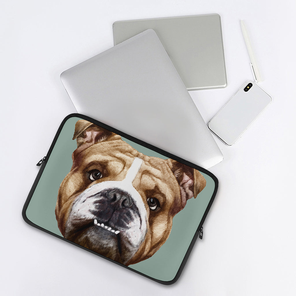 English Bulldog Portrait Print Laptop Sleeve