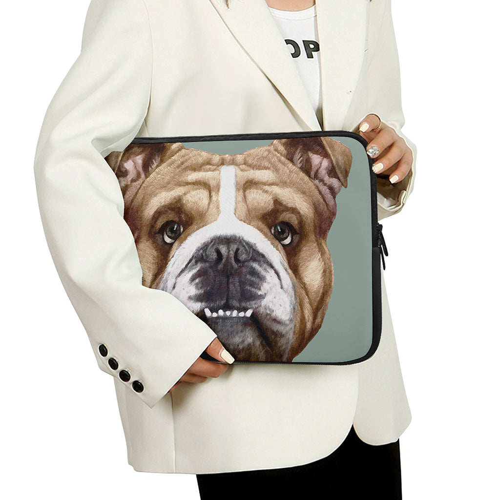 English Bulldog Portrait Print Laptop Sleeve