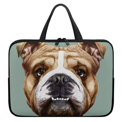 English Bulldog Portrait Print Laptop Sleeve With Handle