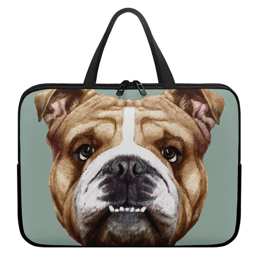English Bulldog Portrait Print Laptop Sleeve With Handle