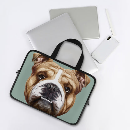 English Bulldog Portrait Print Laptop Sleeve With Handle