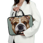 English Bulldog Portrait Print Laptop Sleeve With Handle