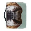 English Bulldog Portrait Print Leather Bible Cover