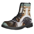 English Bulldog Portrait Print Lace-Up Boots