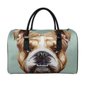English Bulldog Portrait Print Leather Duffel Bag
