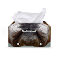 English Bulldog Portrait Print Leather Tissue Box Cover