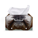 English Bulldog Portrait Print Leather Tissue Box Cover