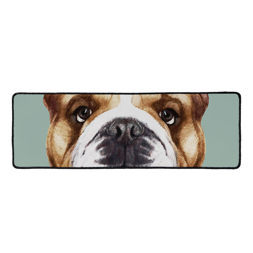 English Bulldog Portrait Print Long Kitchen Mat