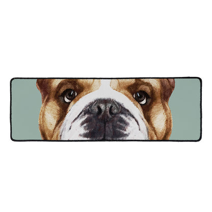 English Bulldog Portrait Print Long Kitchen Mat
