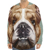 English Bulldog Portrait Print Long Sleeve Baseball Jersey