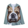 English Bulldog Portrait Print Long Sleeve Short Coat