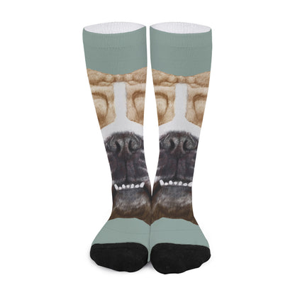 English Bulldog Portrait Print Long Socks