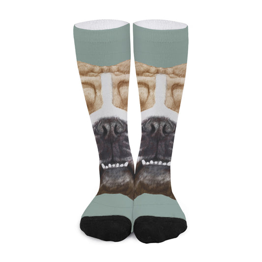 English Bulldog Portrait Print Long Socks