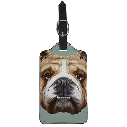English Bulldog Portrait Print Luggage Tag