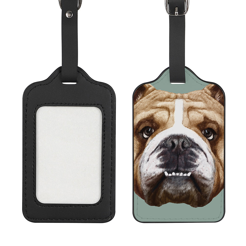 English Bulldog Portrait Print Luggage Tag