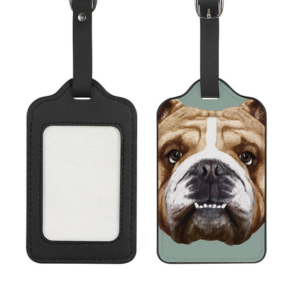English Bulldog Portrait Print Luggage Tag