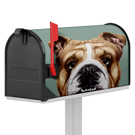 English Bulldog Portrait Print Mailbox Cover