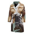 English Bulldog Portrait Print Men's Bathrobe