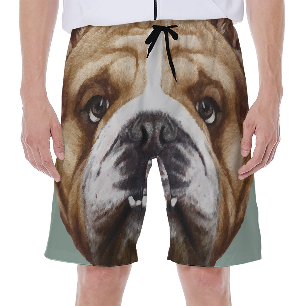English Bulldog Portrait Print Men's Beach Shorts