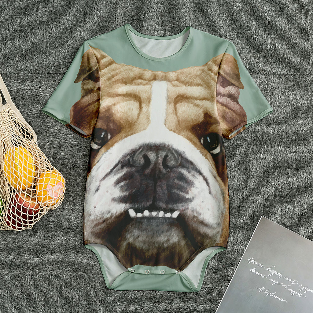 English Bulldog Portrait Print Men's Bodysuit