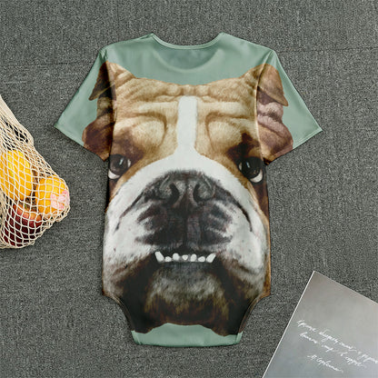 English Bulldog Portrait Print Men's Bodysuit