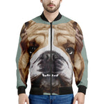 English Bulldog Portrait Print Men's Bomber Jacket