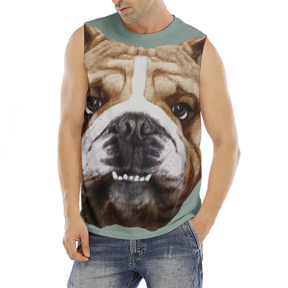 English Bulldog Portrait Print Men's Fitness Tank Top