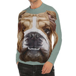 English Bulldog Portrait Print Men's Long Sleeve Rash Guard
