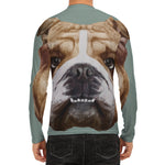 English Bulldog Portrait Print Men's Long Sleeve Rash Guard