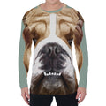 English Bulldog Portrait Print Men's Long Sleeve T-Shirt