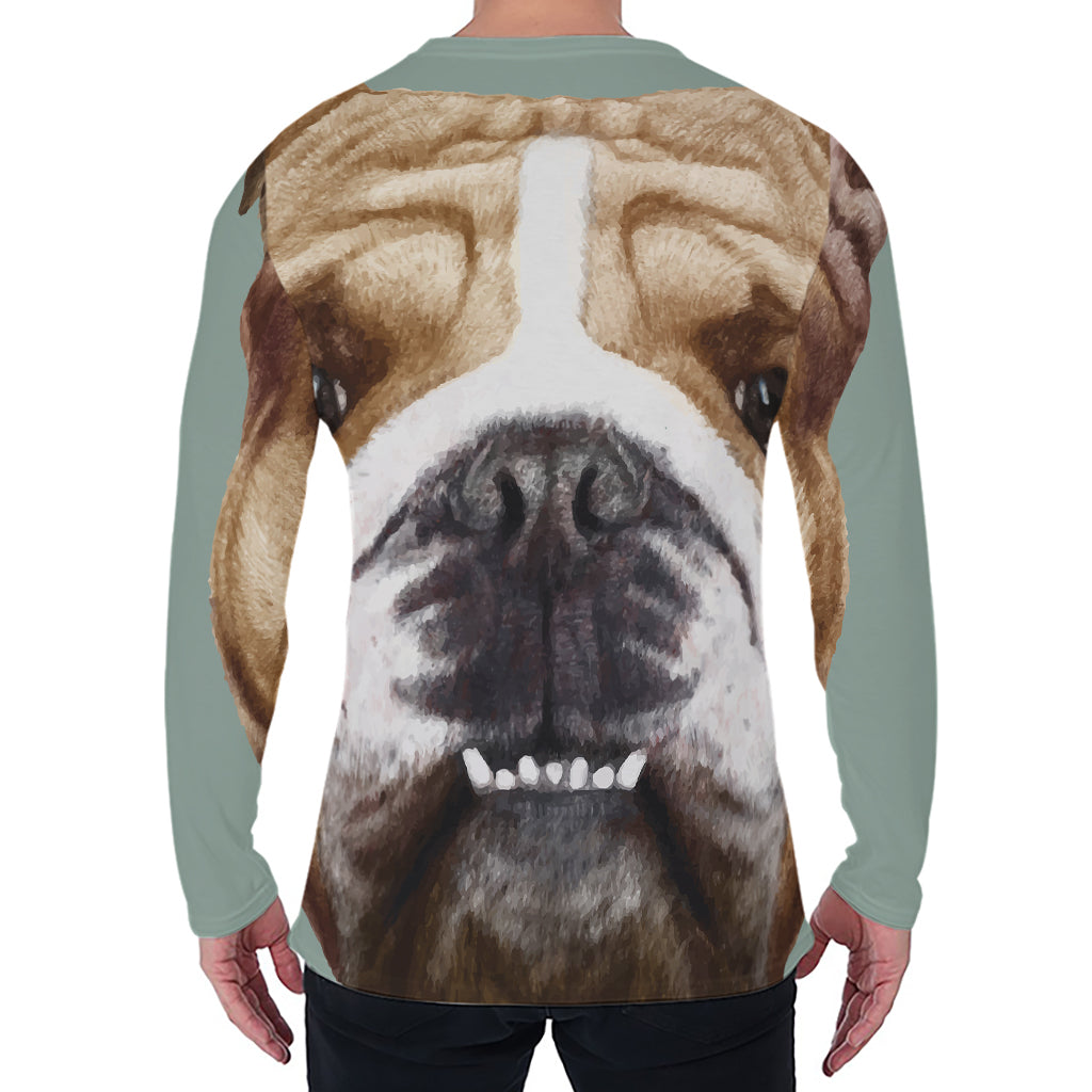English Bulldog Portrait Print Men's Long Sleeve T-Shirt