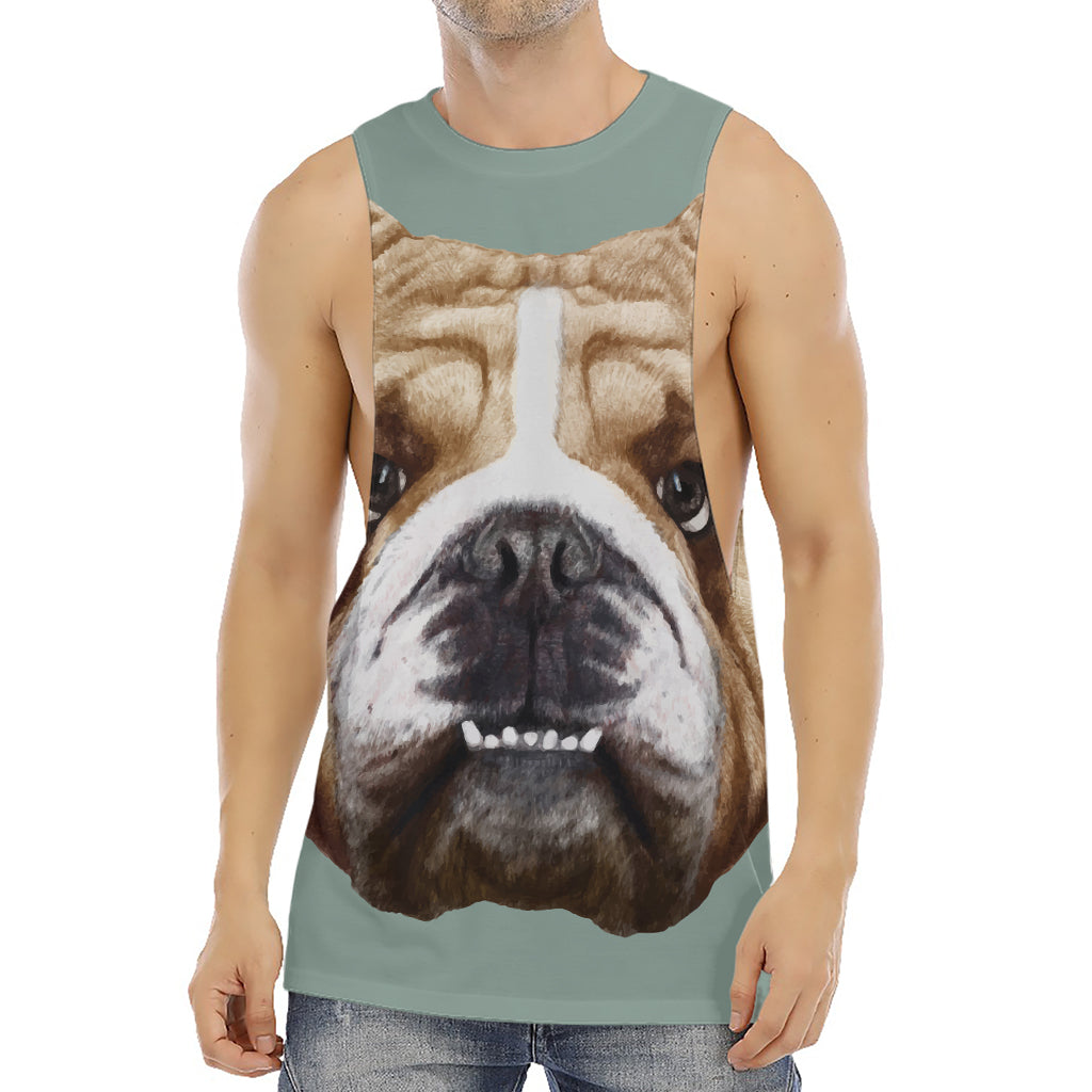 English Bulldog Portrait Print Men's Muscle Tank Top